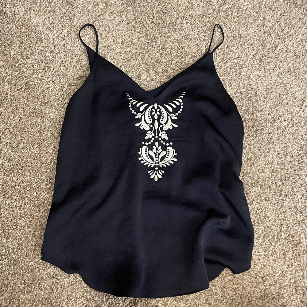 Express Navy Top with White Details